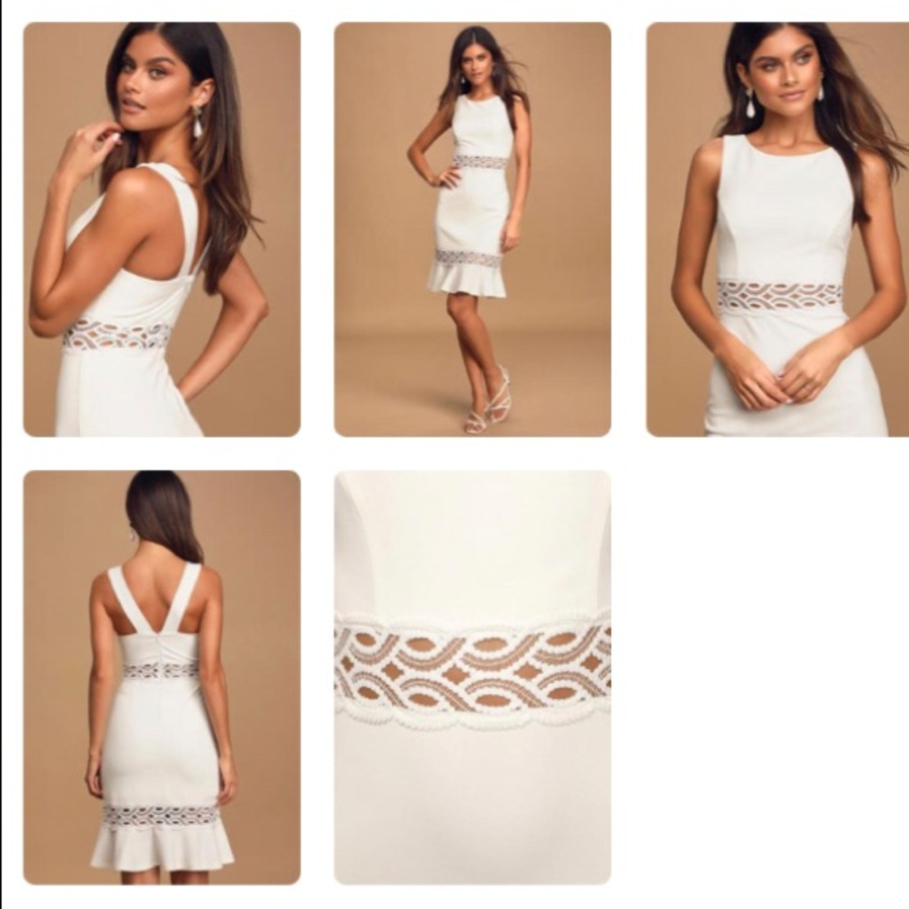 NWT Never Worn Lulu’s White Trumpet Dress